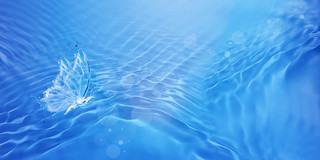 蓝色小清新水滴水波波纹水面展板背景